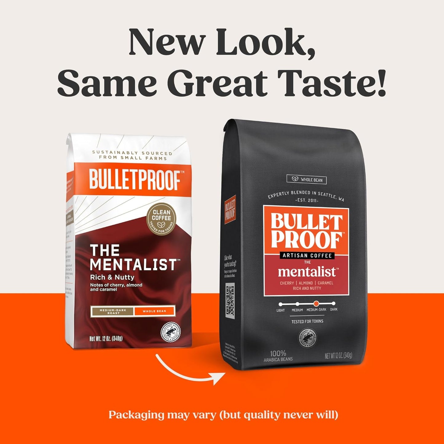Bulletproof Mentalist Medium Dark Roast Whole Bean Coffee, 12 oz