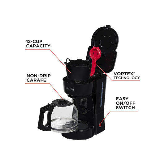 BLACK+DECKER 12-Cup Coffee Maker, Black