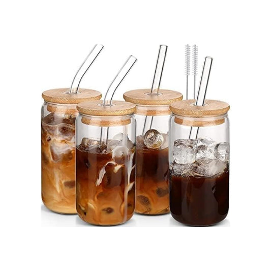 DWTS DANWEITESI Tumblers with Lids and Straws, 4-Piece, 16-Ounce Drinking Tumbler Set