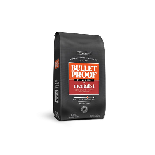 Bulletproof Mentalist Medium Dark Roast Whole Bean Coffee, 12 oz