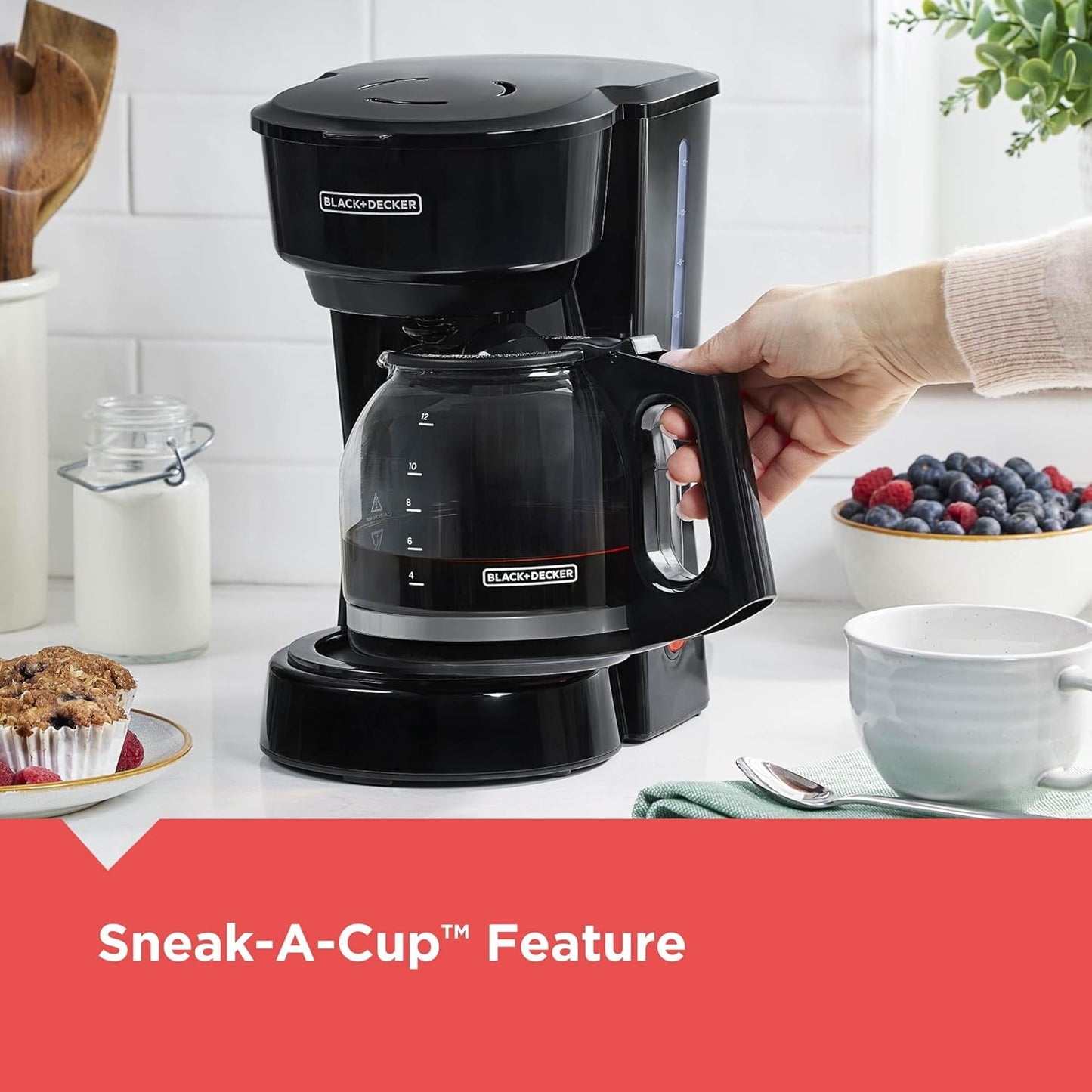 BLACK+DECKER 12-Cup Coffee Maker, Black
