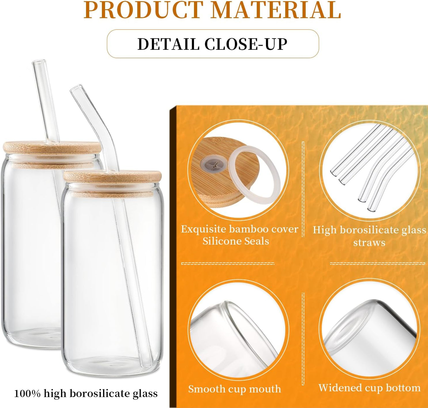 DWTS DANWEITESI Tumblers with Lids and Straws, 4-Piece, 16-Ounce Drinking Tumbler Set