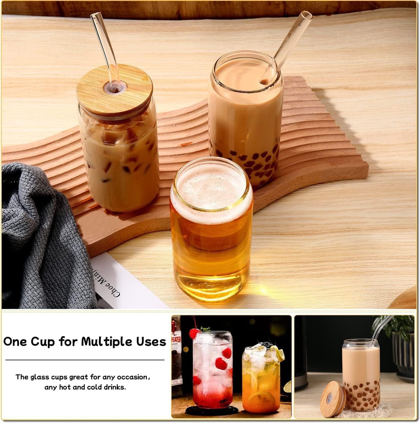 DWTS DANWEITESI Tumblers with Lids and Straws, 4-Piece, 16-Ounce Drinking Tumbler Set